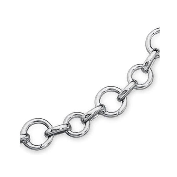 18K White Gold Open Link Charm Bracelet