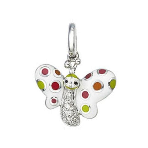 Aaron Basha 18K White Gold Polka Dot Butterfly Charm