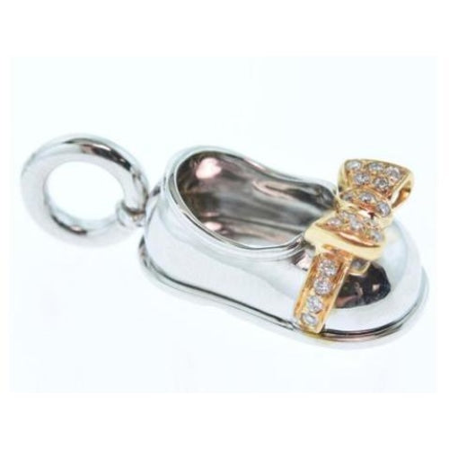 Aaron Basha Gold Diamond Bow Shoe Charm