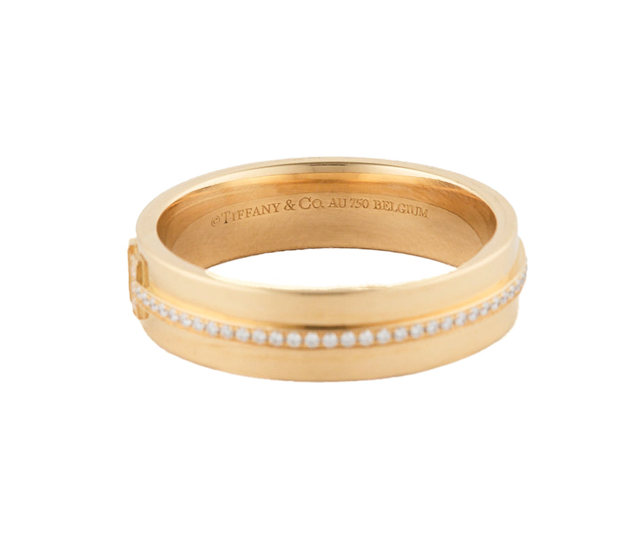 Tiffany & Co. 0.12ctw Diamond T Wide Band Ring in 18K