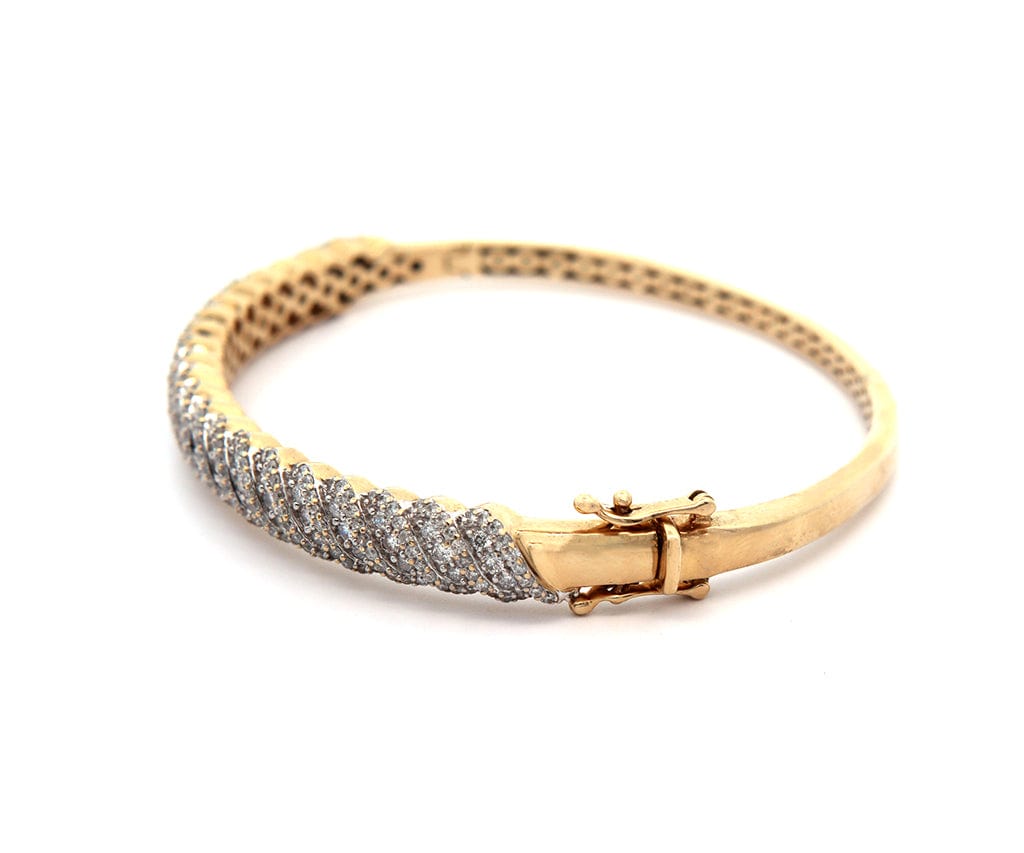 2.00ctw Diamond Swirl Bangle Bracelet in 14K