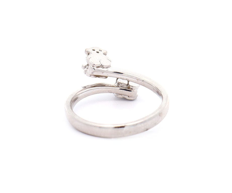 Tous 0.18ctw Diamond Two Stone Bear Design Bypass Ring in 18K