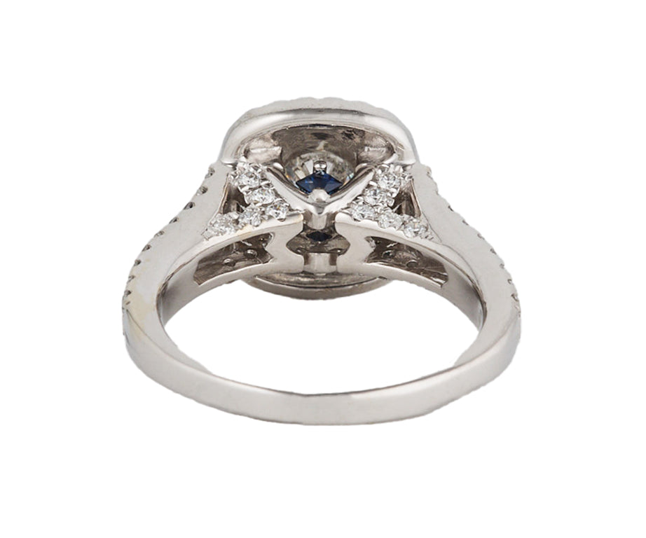 2.01ctw Round Diamond Double Frame Engagement Ring in 14K