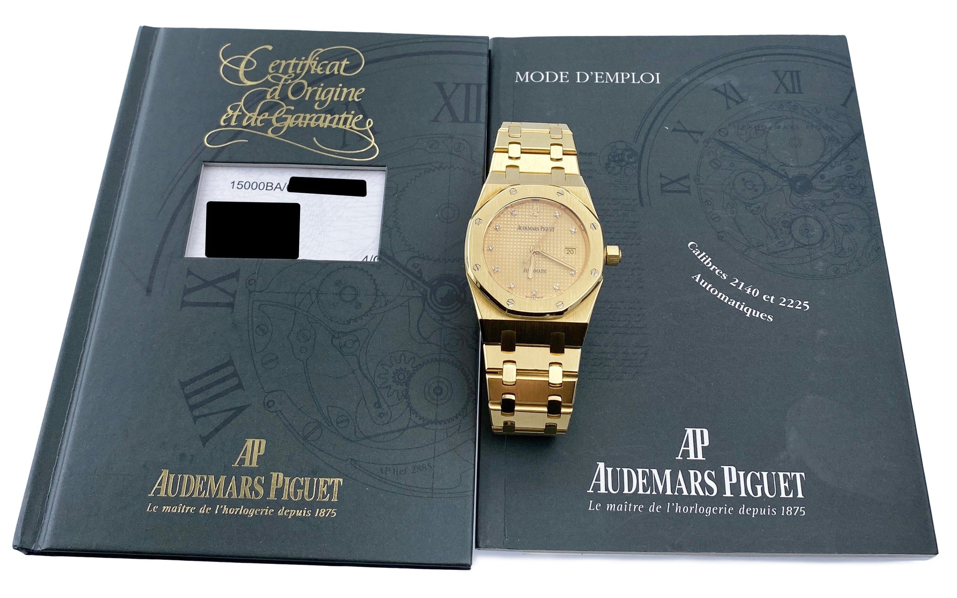 Audemars Piguet 15000BA Diamond 18K Yellow Gold Watch With Papers