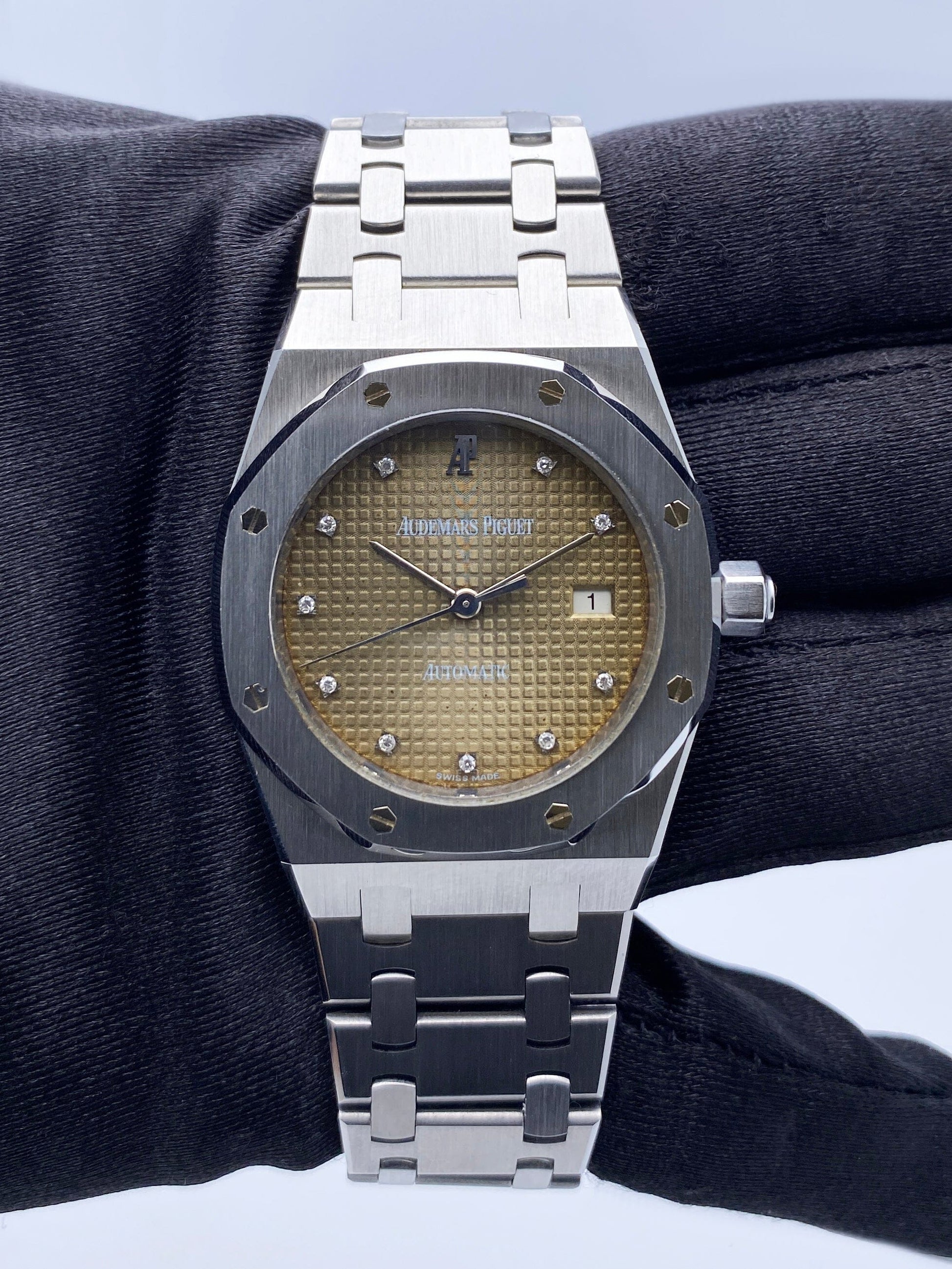 Audemars Piguet 15000ST Gray Topical Diamond Dial Stainless Steel Watch With Papers