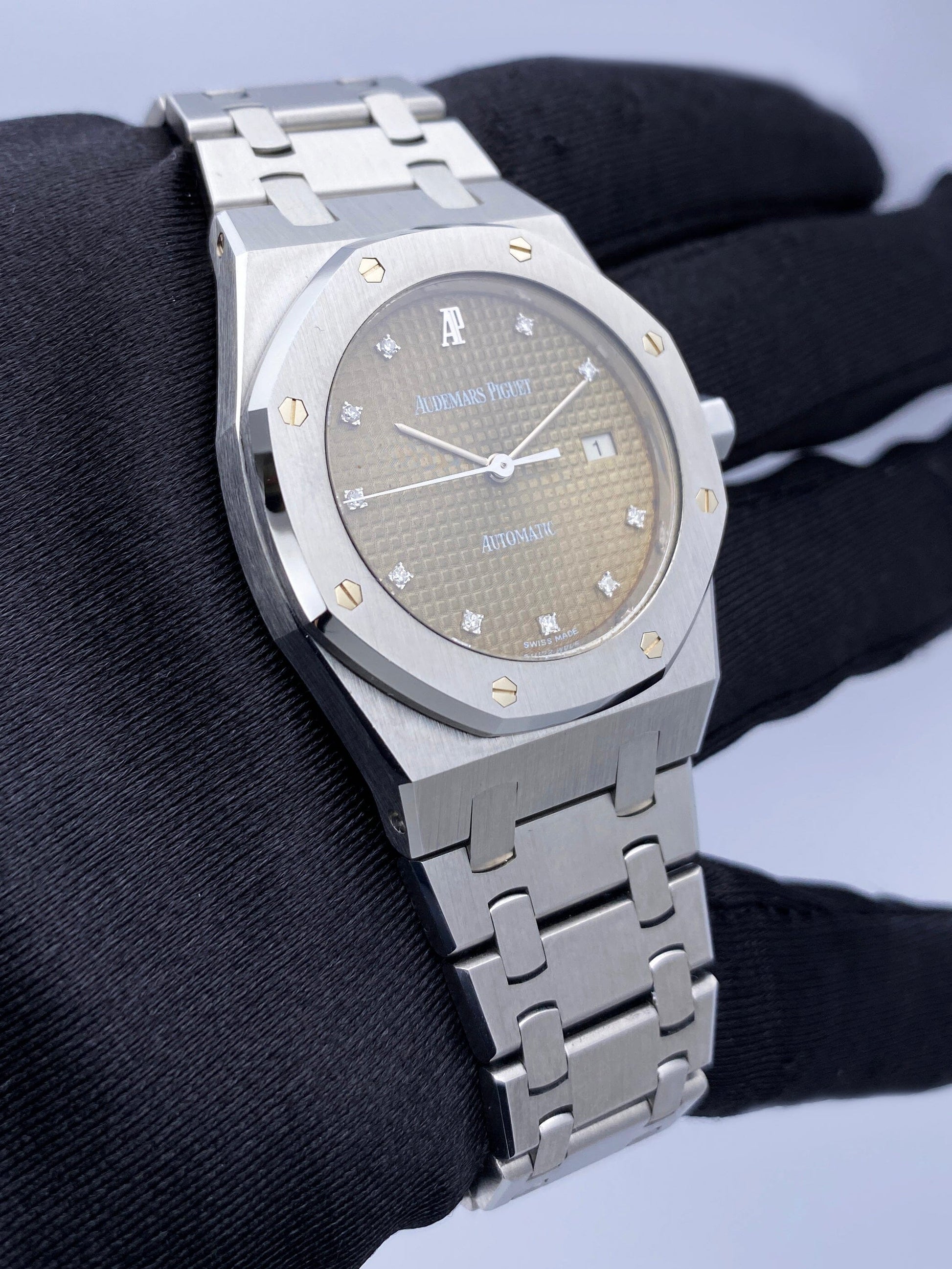 Audemars Piguet 15000ST Gray Topical Diamond Dial Stainless Steel Watch With Papers