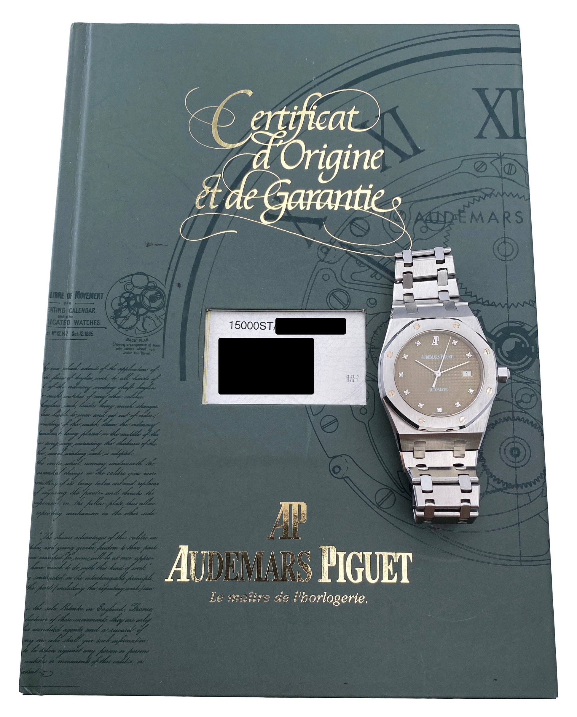 Audemars Piguet 15000ST Gray Topical Diamond Dial Stainless Steel Watch With Papers