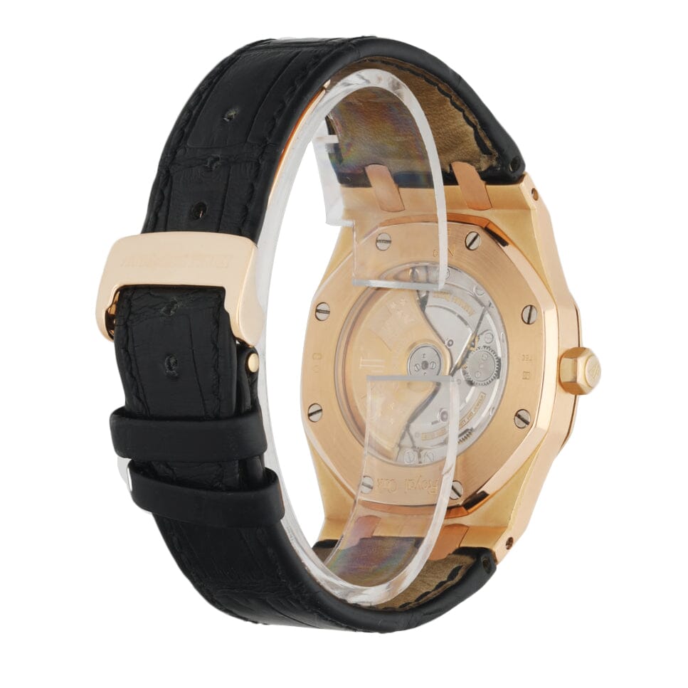 Audemars Piguet 15300OR Black Dial 18K Rose Gold Mens Watch