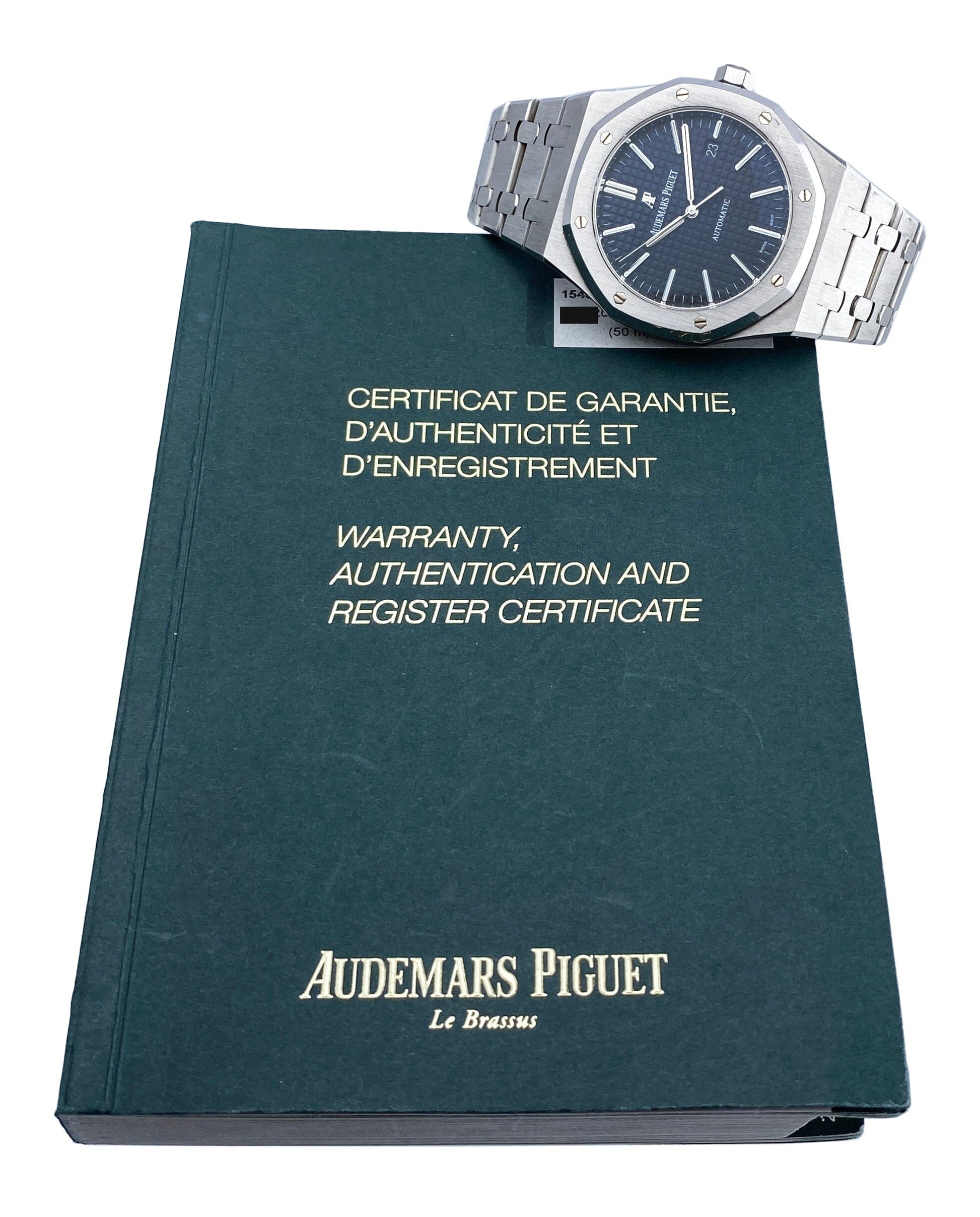 Audemars Piguet 15400ST Black Dial Steel Mens Watch Box Papers