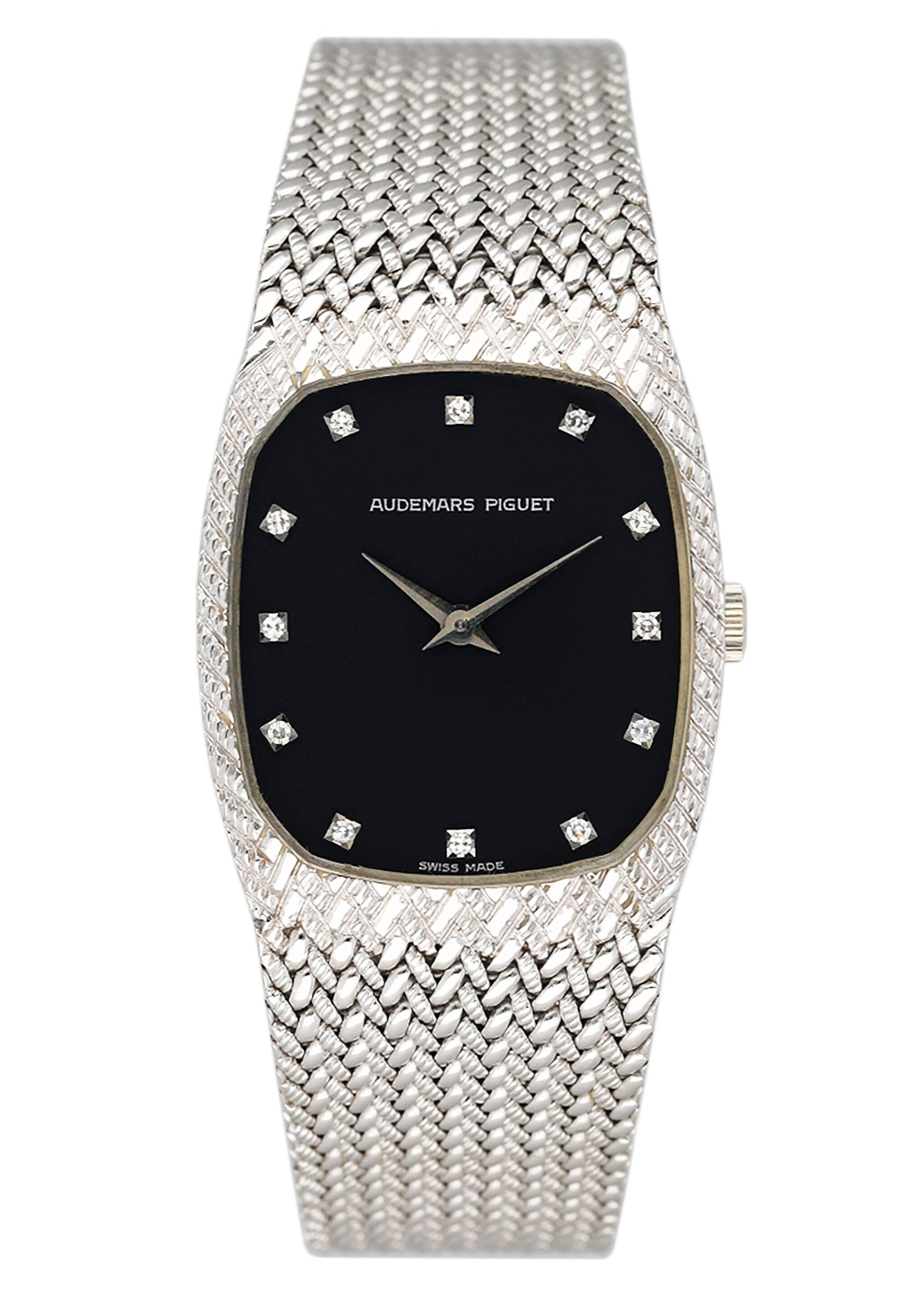 Audemars Piguet 4126 Diamond Black Dial 18K White Gold Ladies Watch