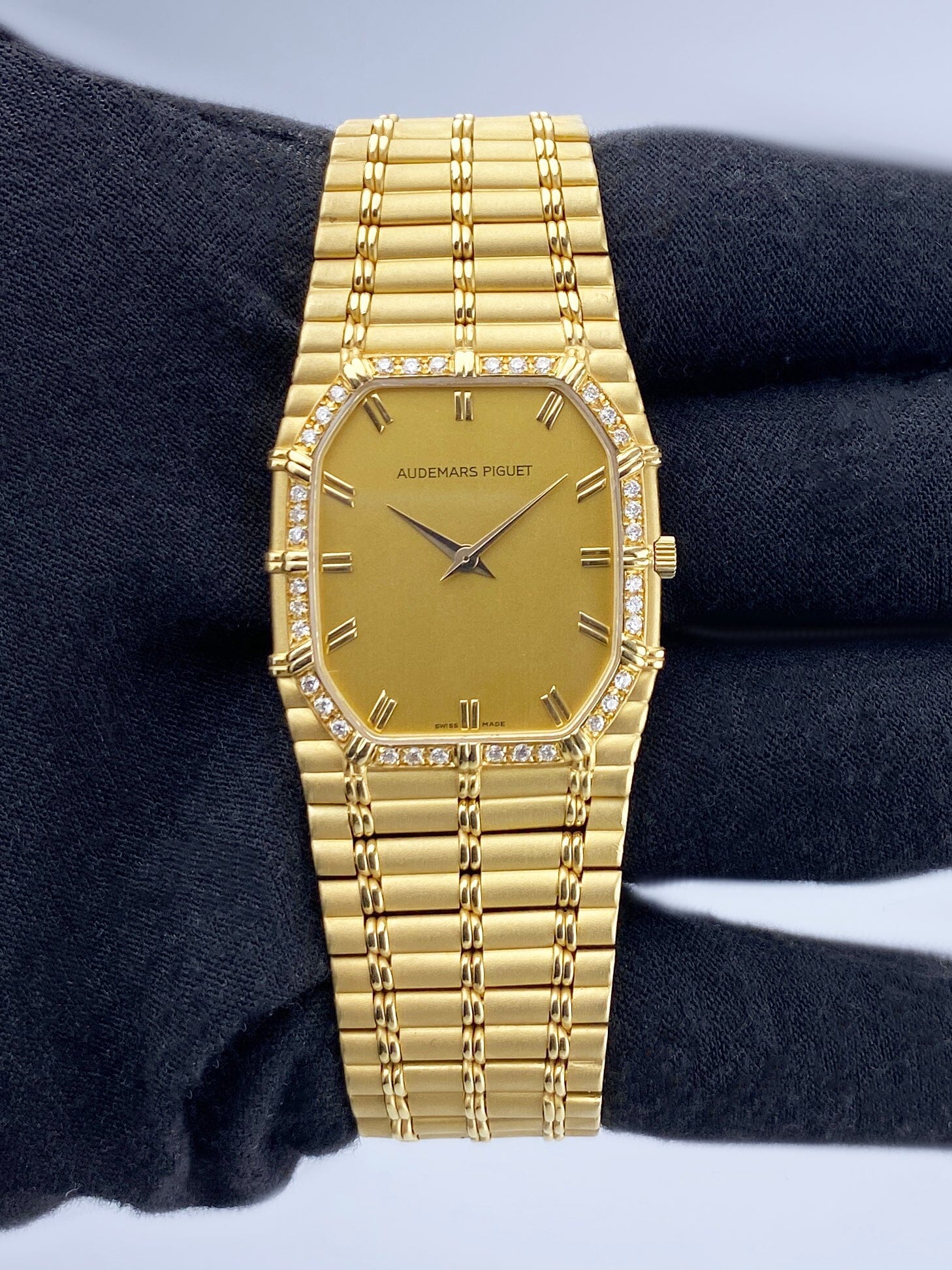 Audemars Piguet Bamboo Diamond Champagne Mens Watch