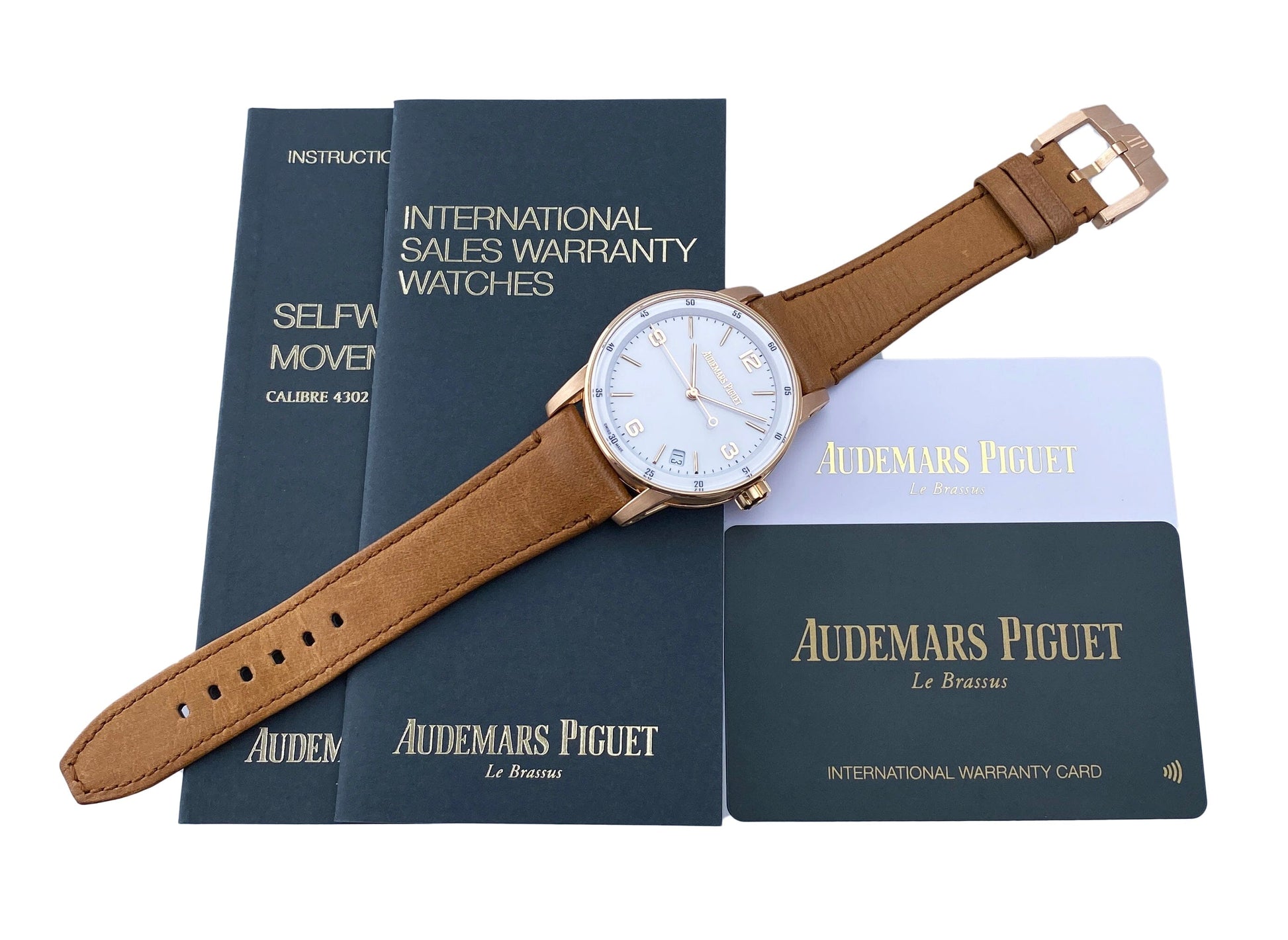 Audemars Piguet Code 11.59 15210OR White Dial Rose Gold Mens Watch Papers