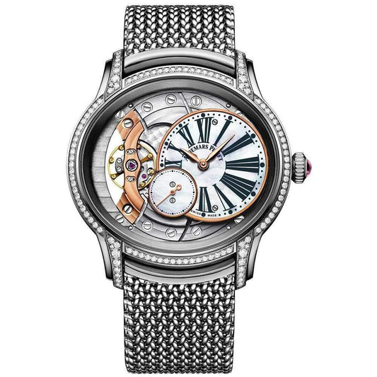 Audemars Piguet Millenary Hand-Wound 39mm 77247BC Openworked/Mother of Pearl Dial