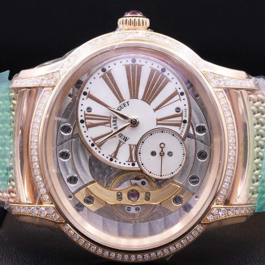 Audemars Piguet Millenary Hand-Wound 39mm 77247OR Openworked/Mother of Pearl Dial