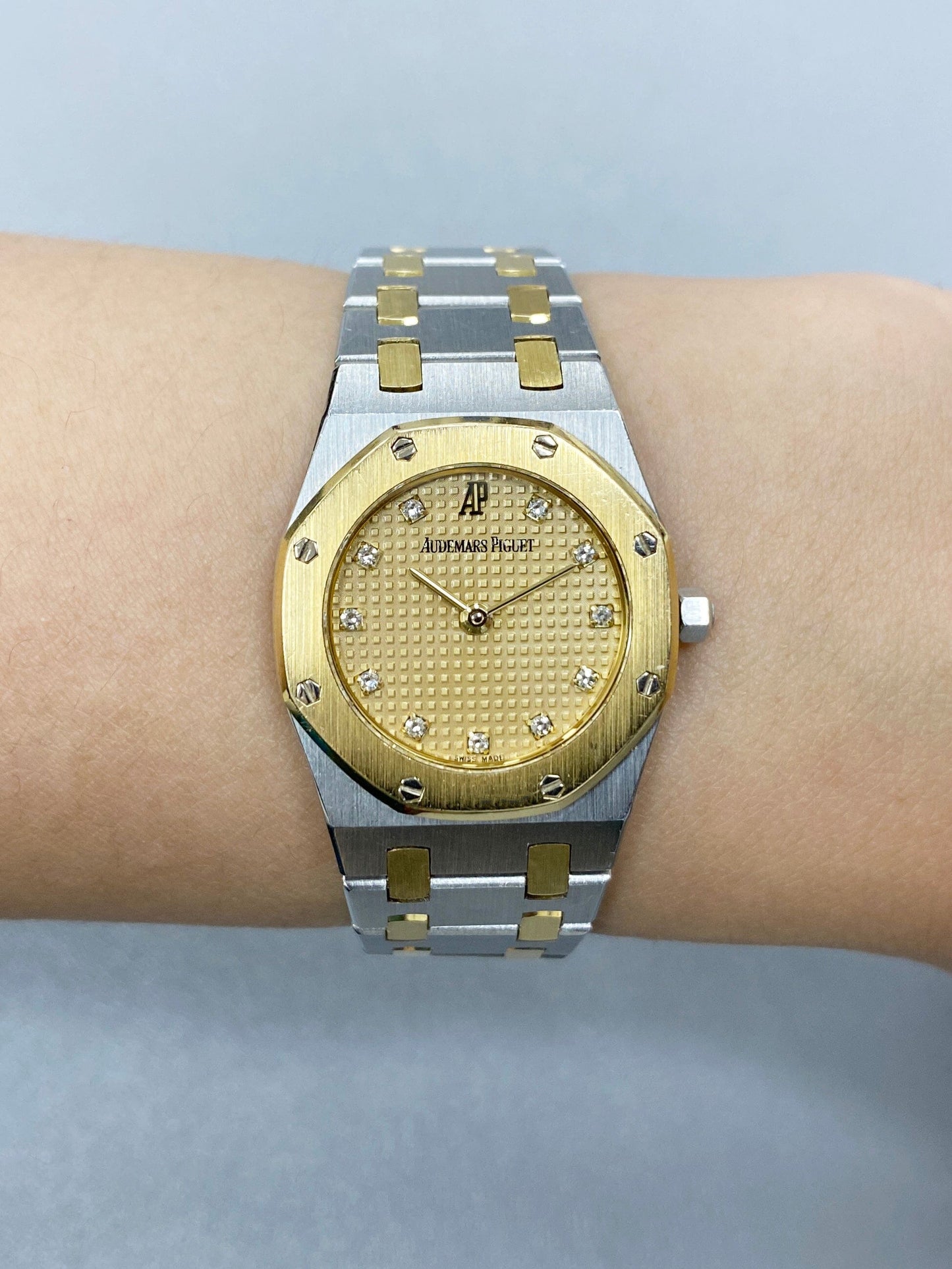 Audemars Piguet Royal Diamond Champagne Dial Two-Tone Ladies Watch