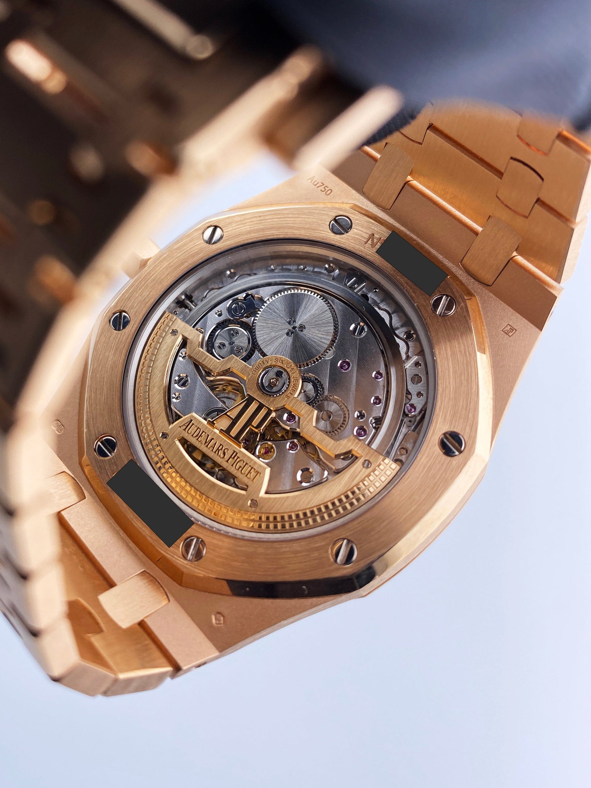 Audemars Piguet Royal Oak 152020OR 18K Rose Gold Mens Watch Box Papers