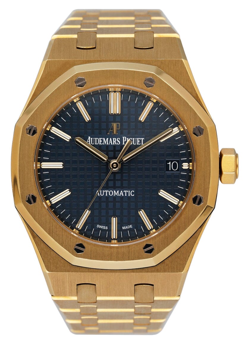 Audemars Piguet Royal Oak 15450BA Blue Dial 18K Yellow Gold Papers