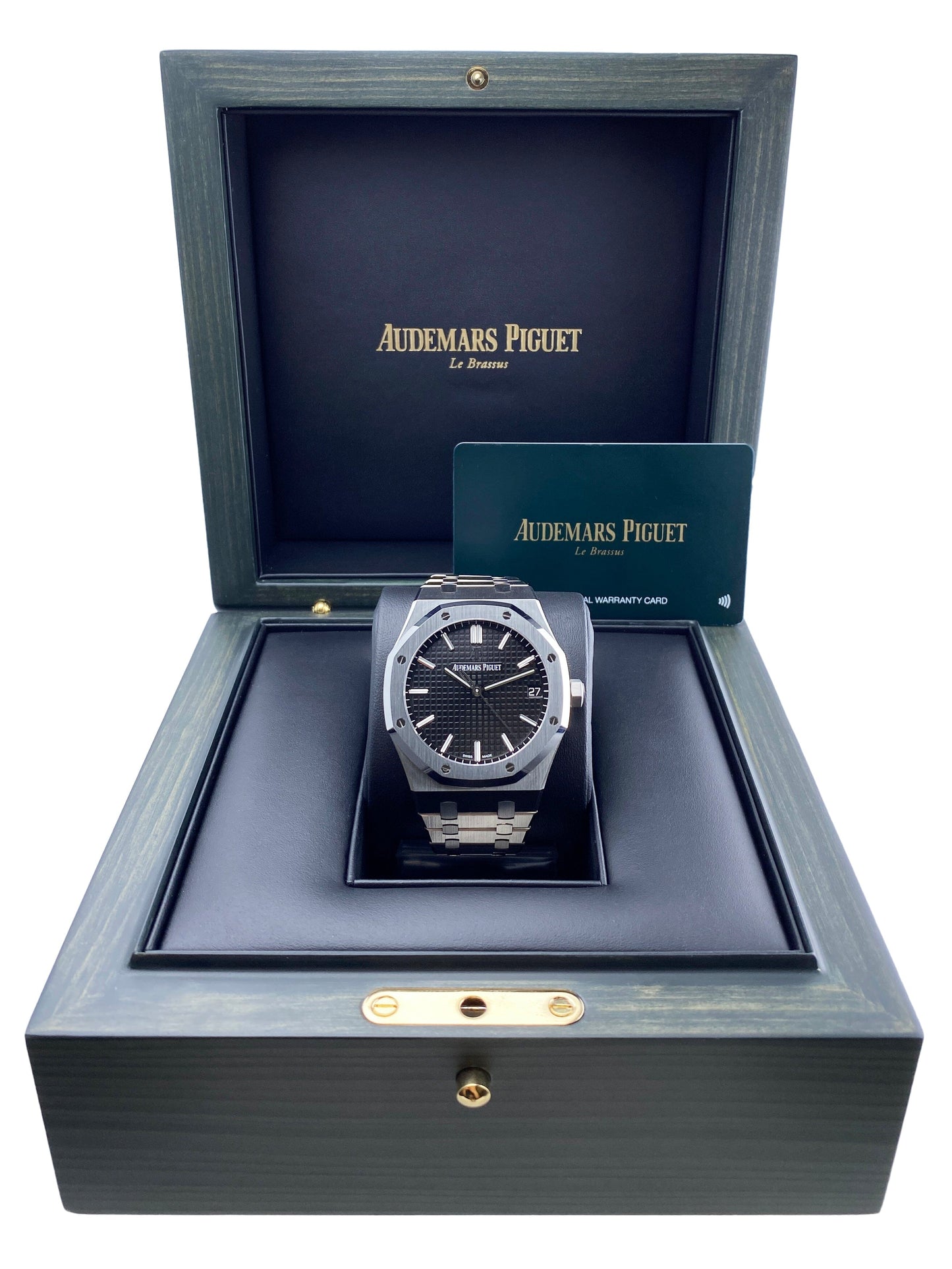 Audemars Piguet Royal Oak 15500ST Black Dial Mens Watch Box Papers