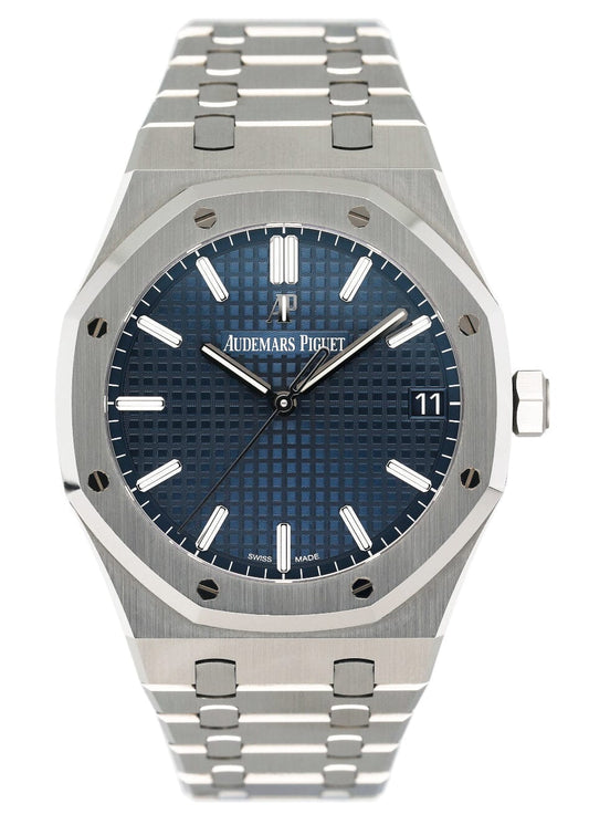 Audemars Piguet Royal Oak 15500ST Blue Dial Mens Watch Box Papers