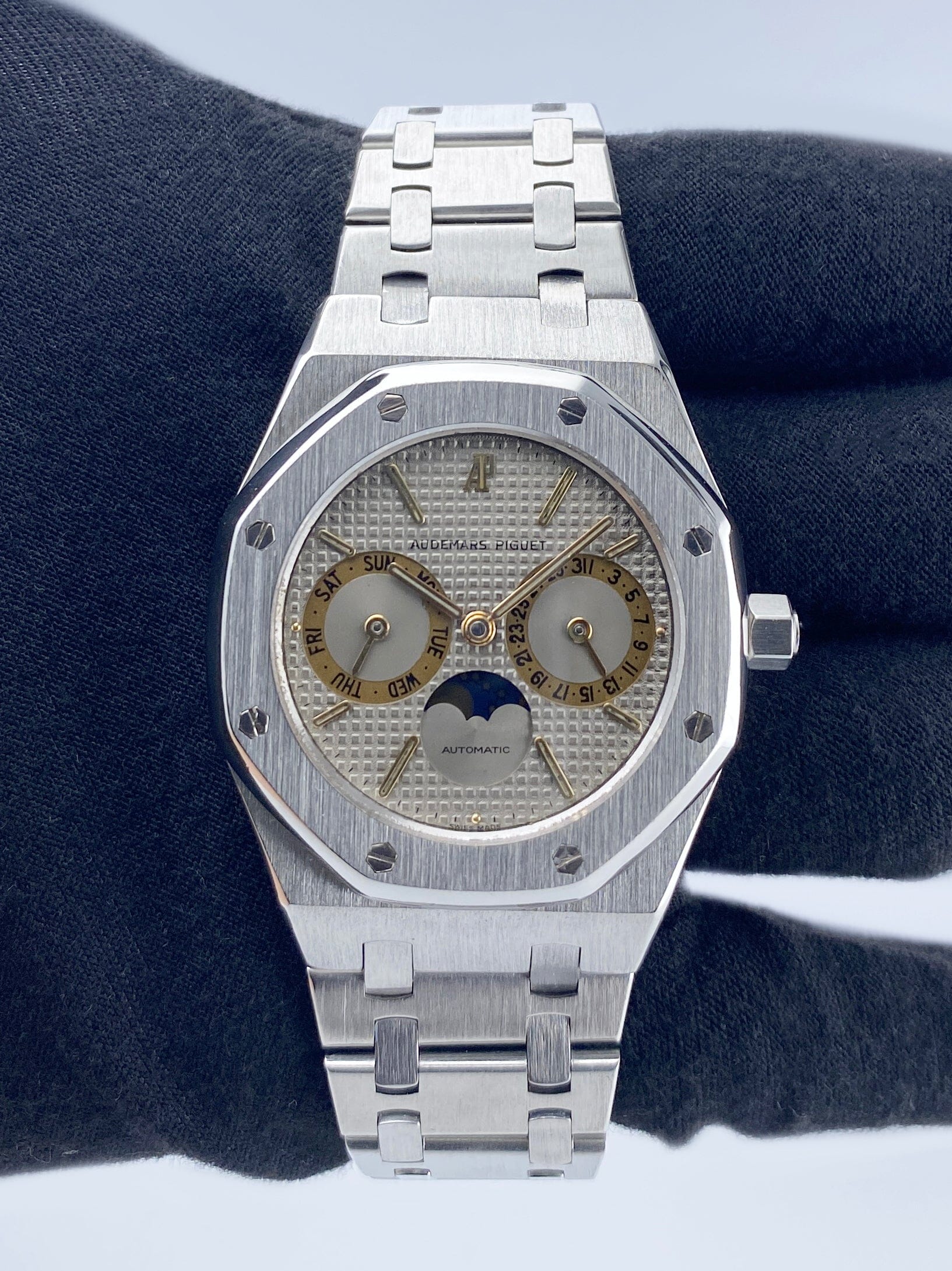 Audemars Piguet Royal Oak 25594ST Moonphase Mens Watch Box Papers