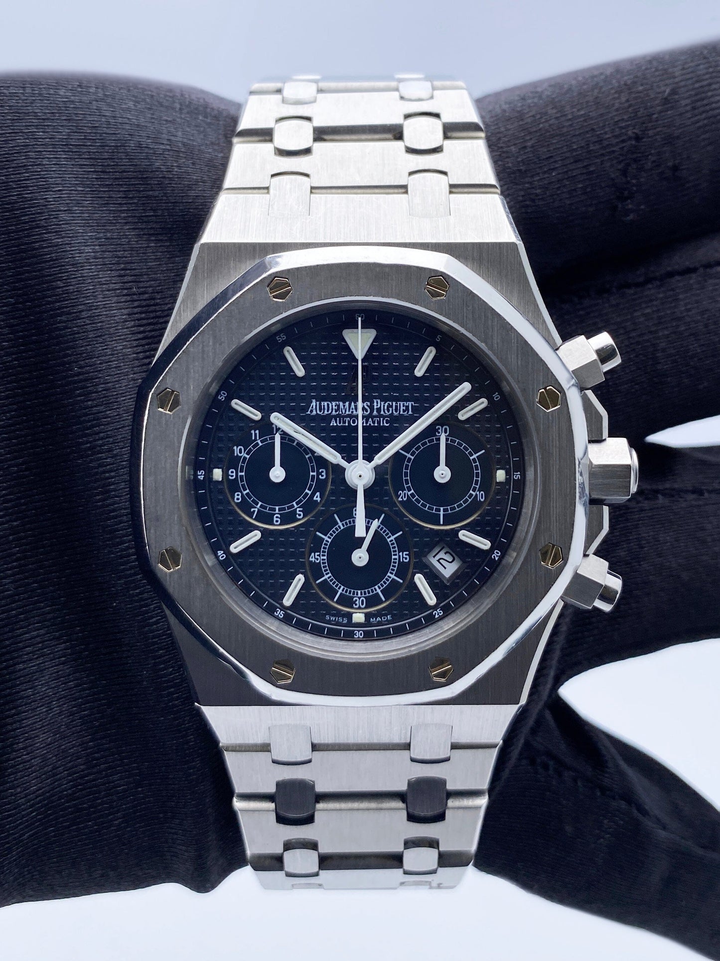 Audemars Piguet Royal Oak 25860ST Blue Dial Mens Watch With Papers