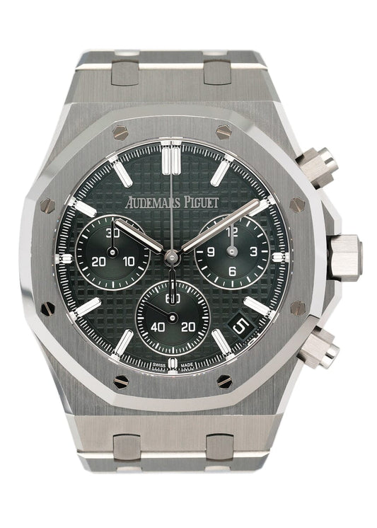 Audemars Piguet Royal Oak 26240ST Green Dial Mens Watch Box Papers