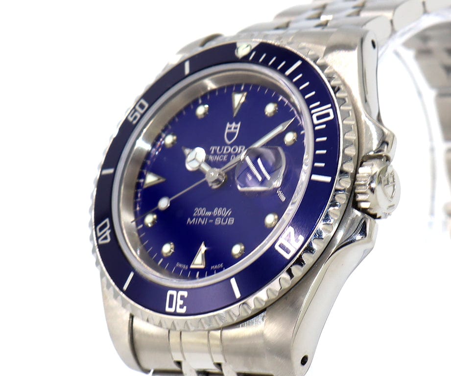 2001 TUDOR Prince Date Mini Sub 73190 33MM Blue Dial Watch