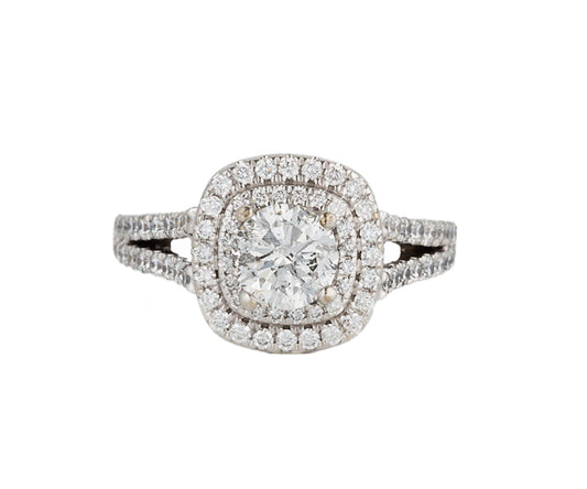 2.01ctw Round Diamond Double Frame Engagement Ring in 14K