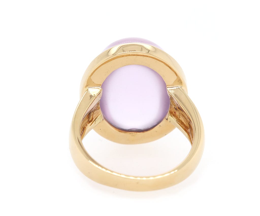 Tito Pedrini Cabochon Amethyst Solitaire Ring in 18K