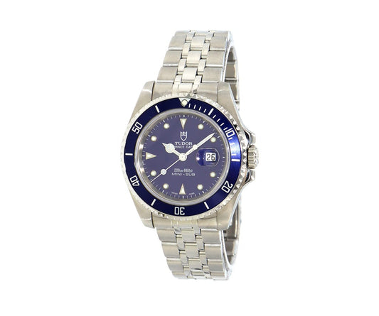 2001 TUDOR Prince Date Mini Sub 73190 33MM Blue Dial Watch