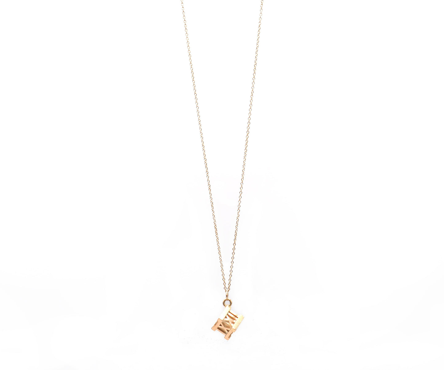 Tiffany & Co. Atlas Cube Pendant Necklace in 18K