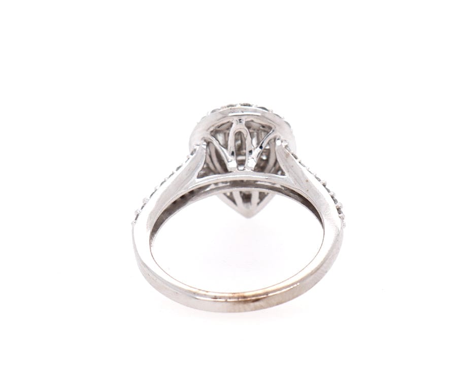 0.50ctw Baguette and Round Diamond Pear Shaped Frame Ring in 10K