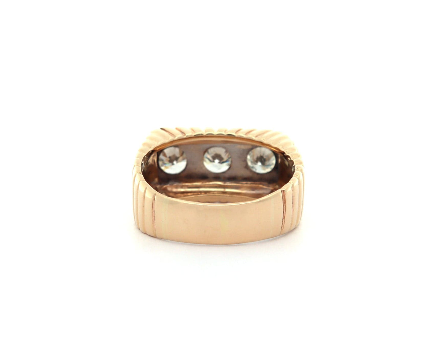 1.15ctw Round Diamond Three Stone Two Tone Ring in 14K