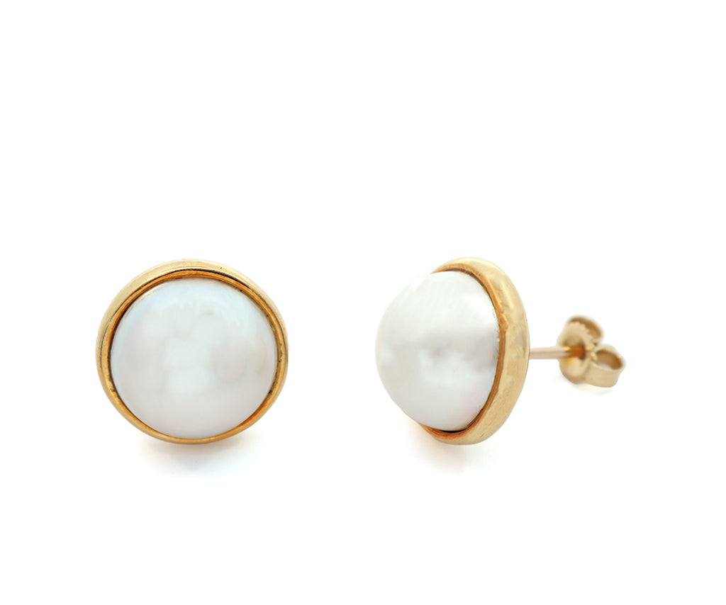 Tiffany & Co. Paloma Picasso Mabe Pearl Stud Earrings in 18K