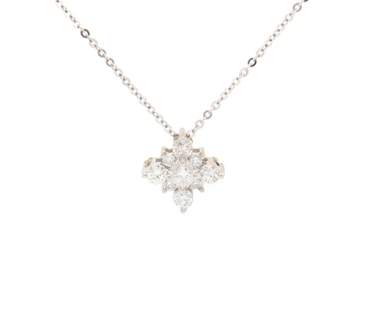 0.65ctw Round Diamond Cluster Pendant Necklace in 14K