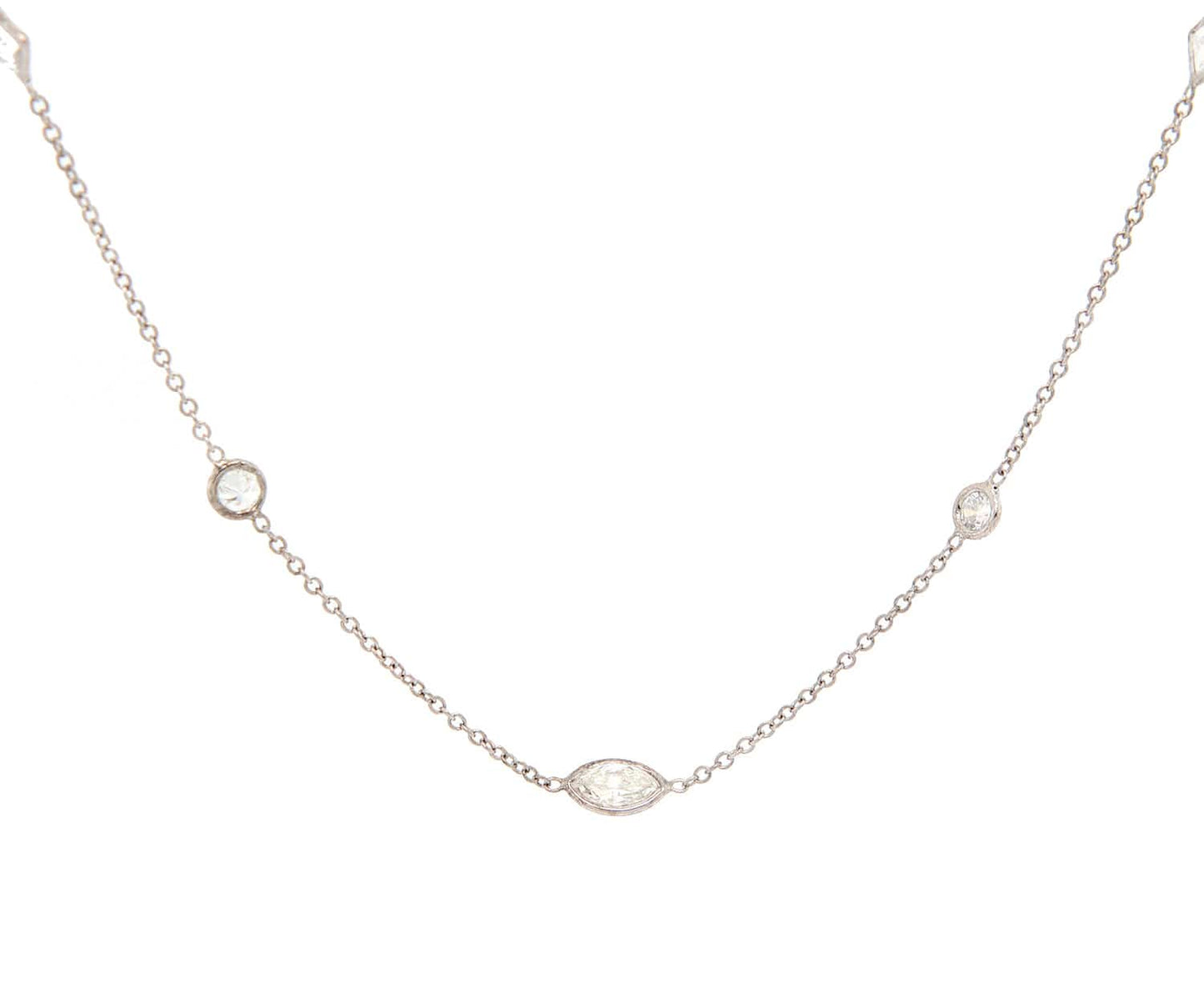 2.04ctw Round Diamond by the Yard Fifteen Station Necklace in 14K