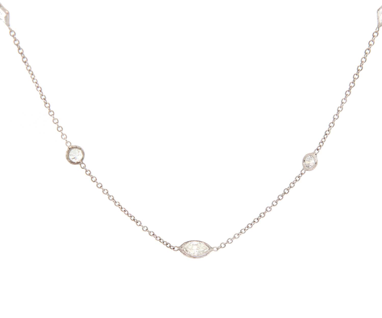 2.04ctw Round Diamond by the Yard Fifteen Station Necklace in 14K