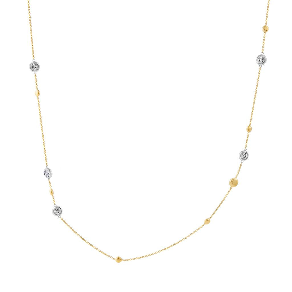 Tirisi 18K Two Tone Diamond Station Necklace