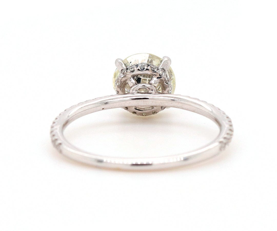 1.45ctw Round Diamond Under Halo Straight Engagement Ring in 18K