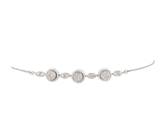 0.50ctw Diamond Alternating Circle and Marquise Shaped Bolo Bracelet in 14K