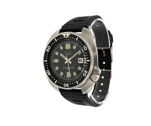 1970 SEIKO Second Diver Captain Willard 6105-8110 44MM Aftermarket Leather Band Men's Watch