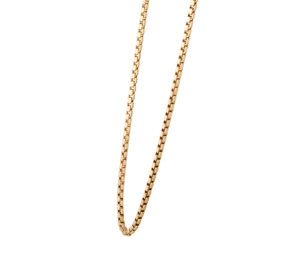 2.50MM Polished Box Link Chain Necklace in 18K