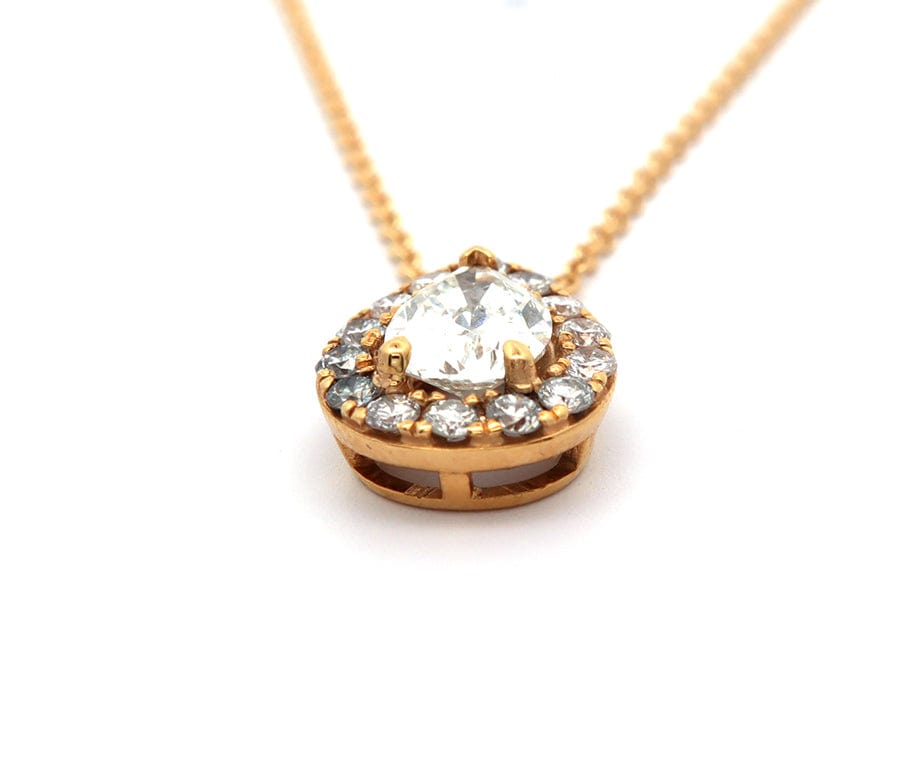 1.46ctw Pear Diamond Frame Pendant Necklace in 18K