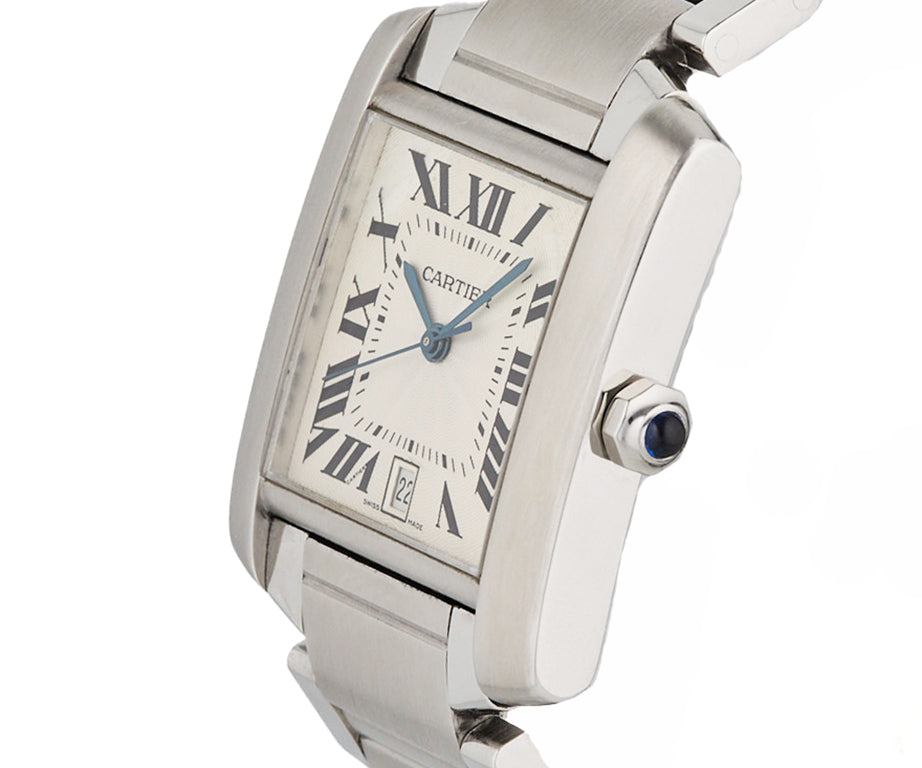 2000 Cartier Tank Francaise 2302 28MM Silver Dial Ladies Watch