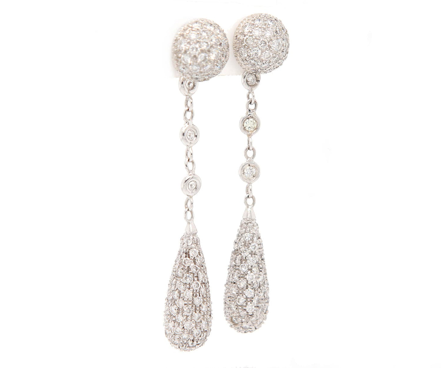 2.00ctw Pave Diamond Dome Style Dangle Earrings in 18K