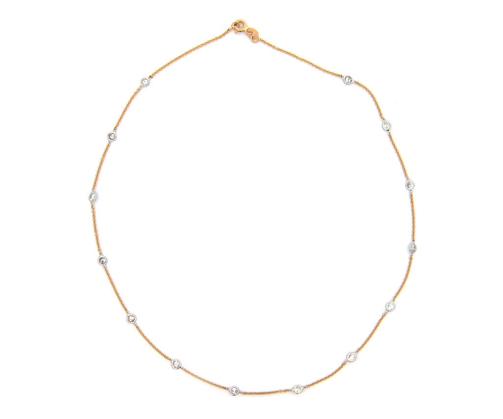 1.37ctw Round Diamond by the Yard Station Necklace in 18K