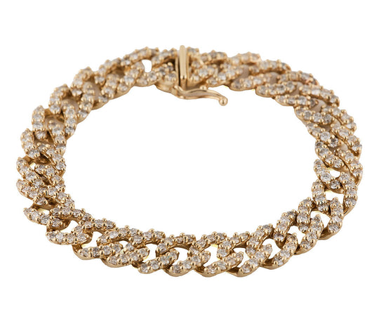 8.0ctw Diamond Curb Link Bracelet in 14K