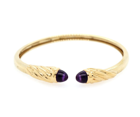 2.00ctw Amethyst Cabochon Cuff Bracelet in 18K