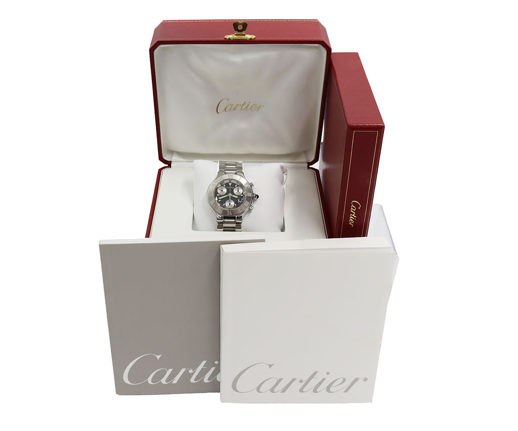 2006 Cartier Must 21 Chronograph 38MM Black Dial Men’s Watch