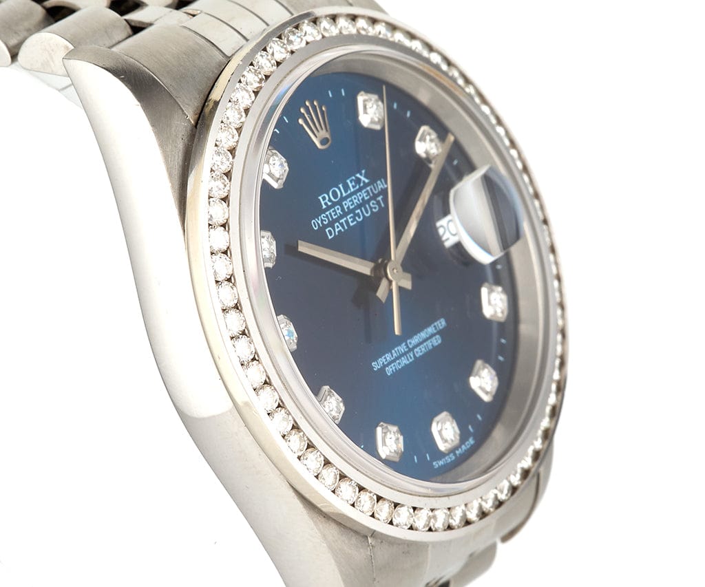 1995 Rolex Datejust 16234 36MM Aftermarket Diamond Dial and Bezel Watch